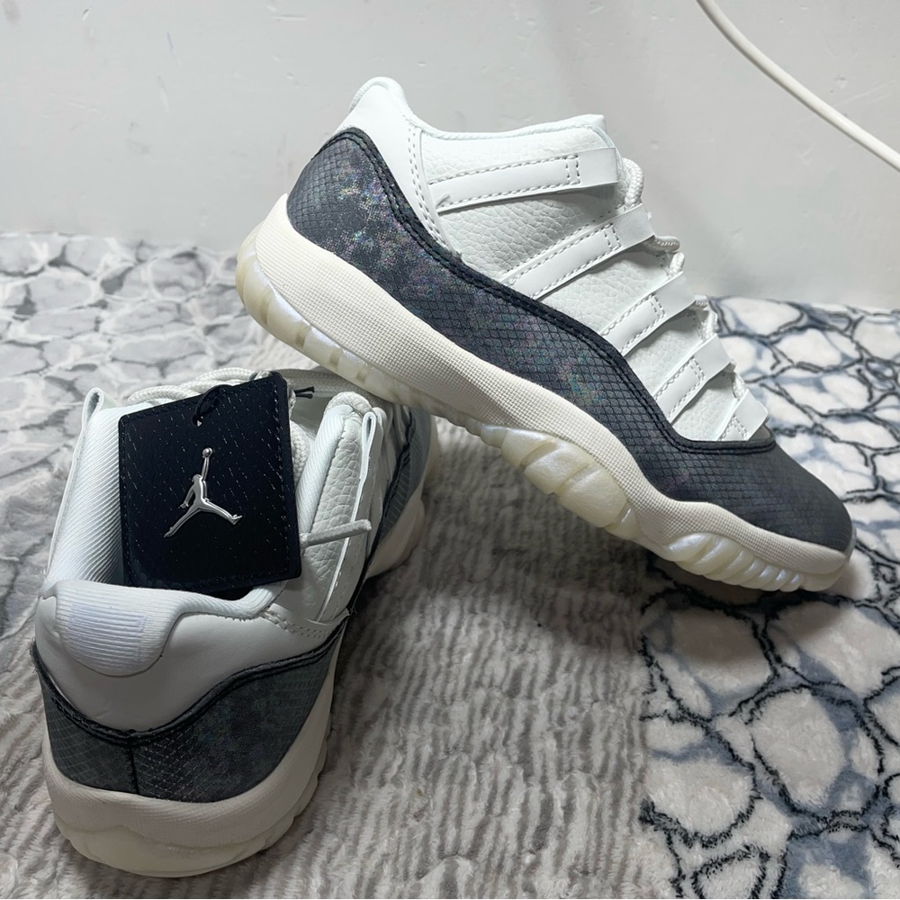 Air Jordan 11 White and Gray Shoes